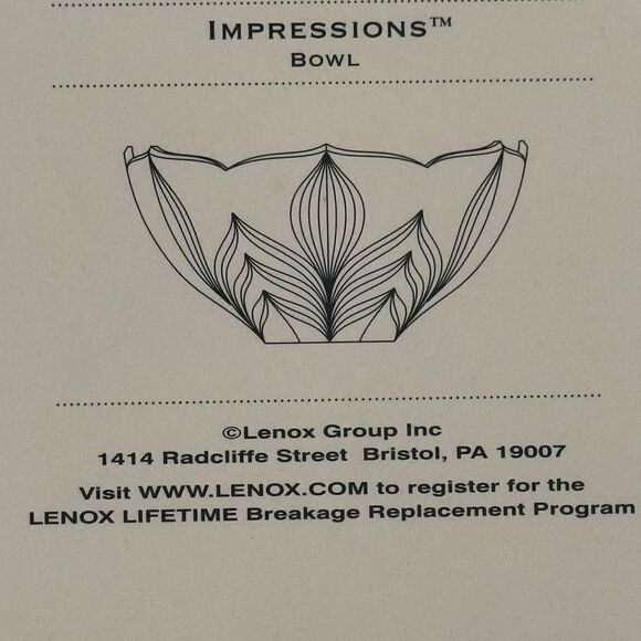 LENOX IMPRESSIONS BOWL. - Picture 1 of 7